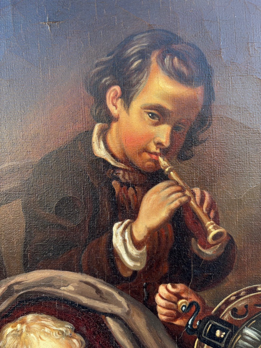 Large Oil On Canvas Painting By Antoine Richard (1822-1891)-photo-5