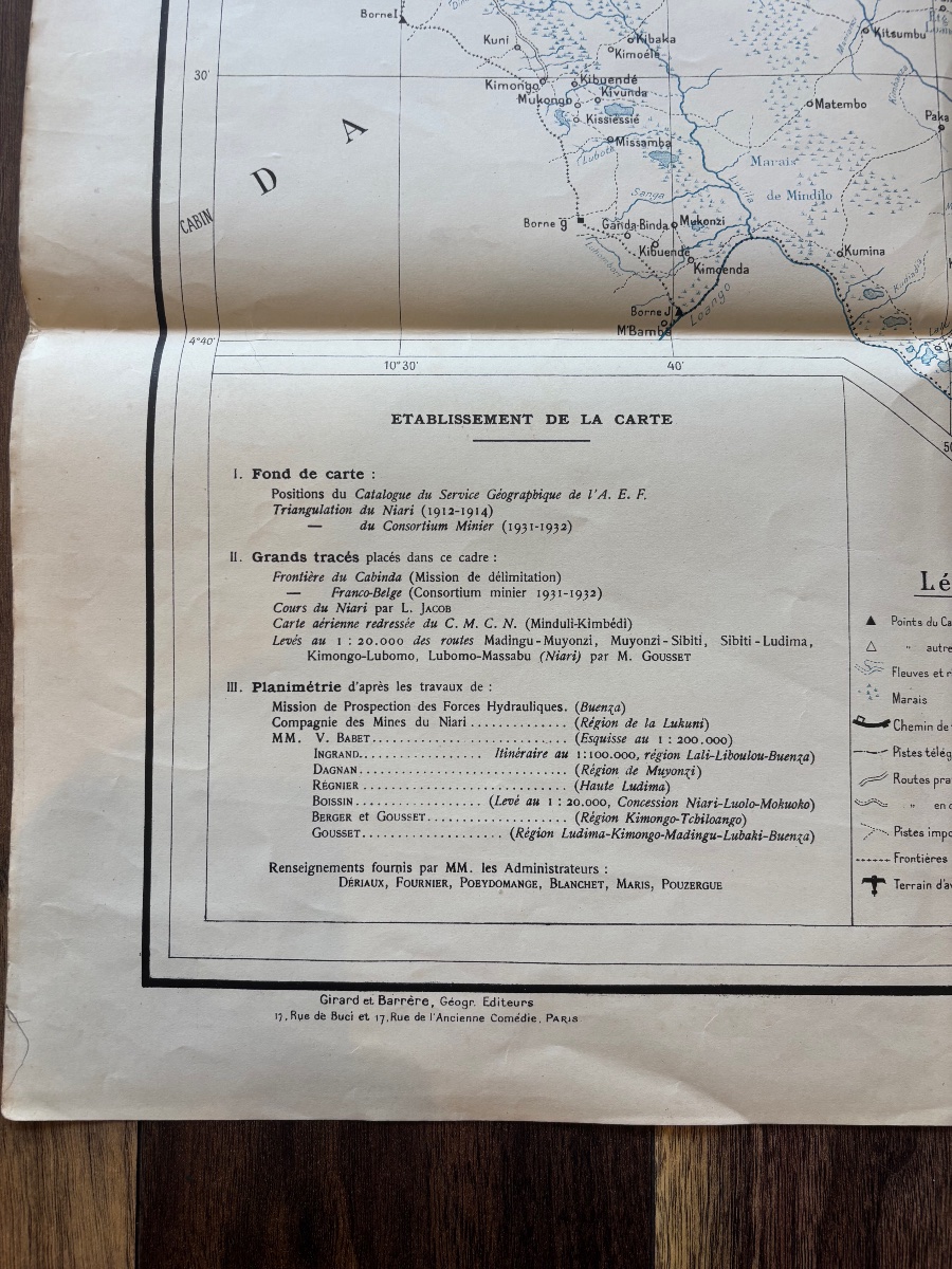 Ensemble complet de 3 cartes topographiques du Chemin de fer Congo-Océan – A.E.F. – 1929-1932-photo-6