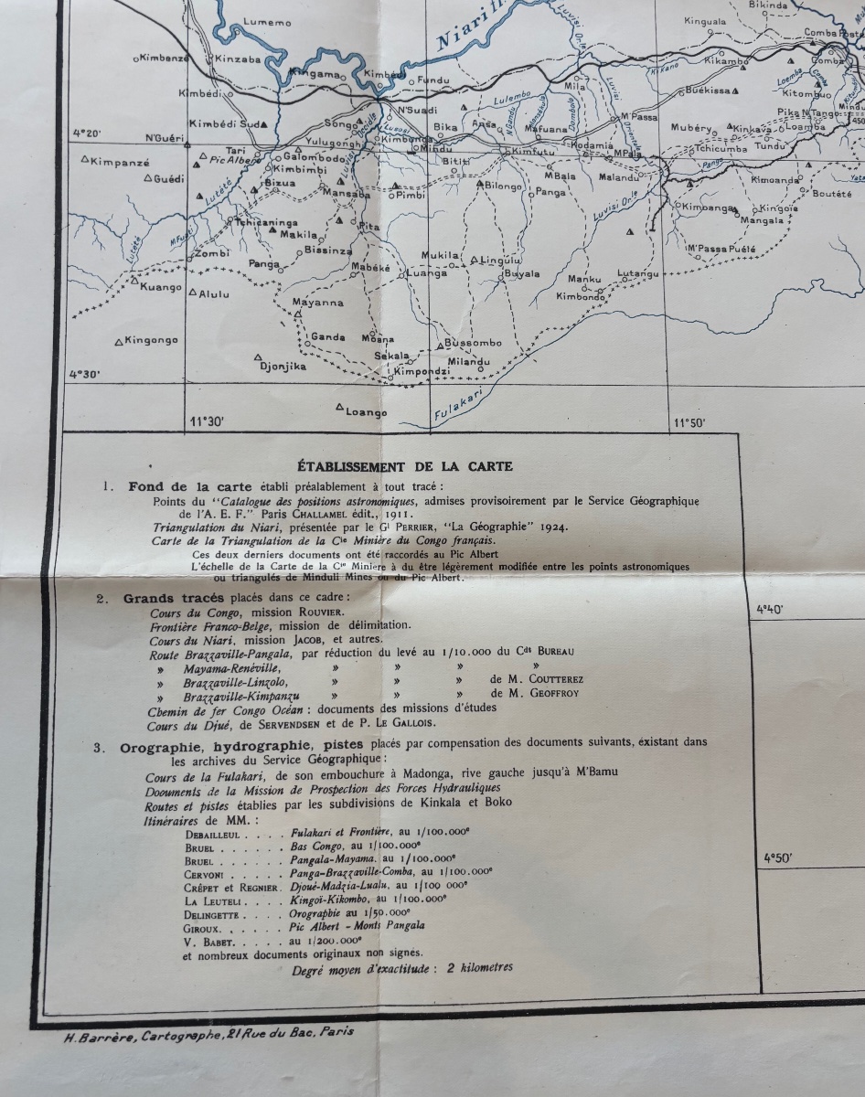Ensemble complet de 3 cartes topographiques du Chemin de fer Congo-Océan – A.E.F. – 1929-1932-photo-7