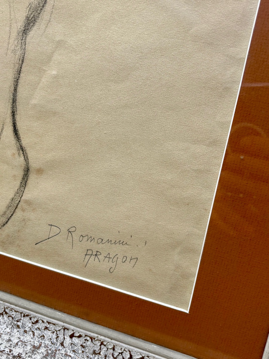 Denise Romanini (1910-2002) – Portrait de jeune femme – Dessin original au crayon-photo-2