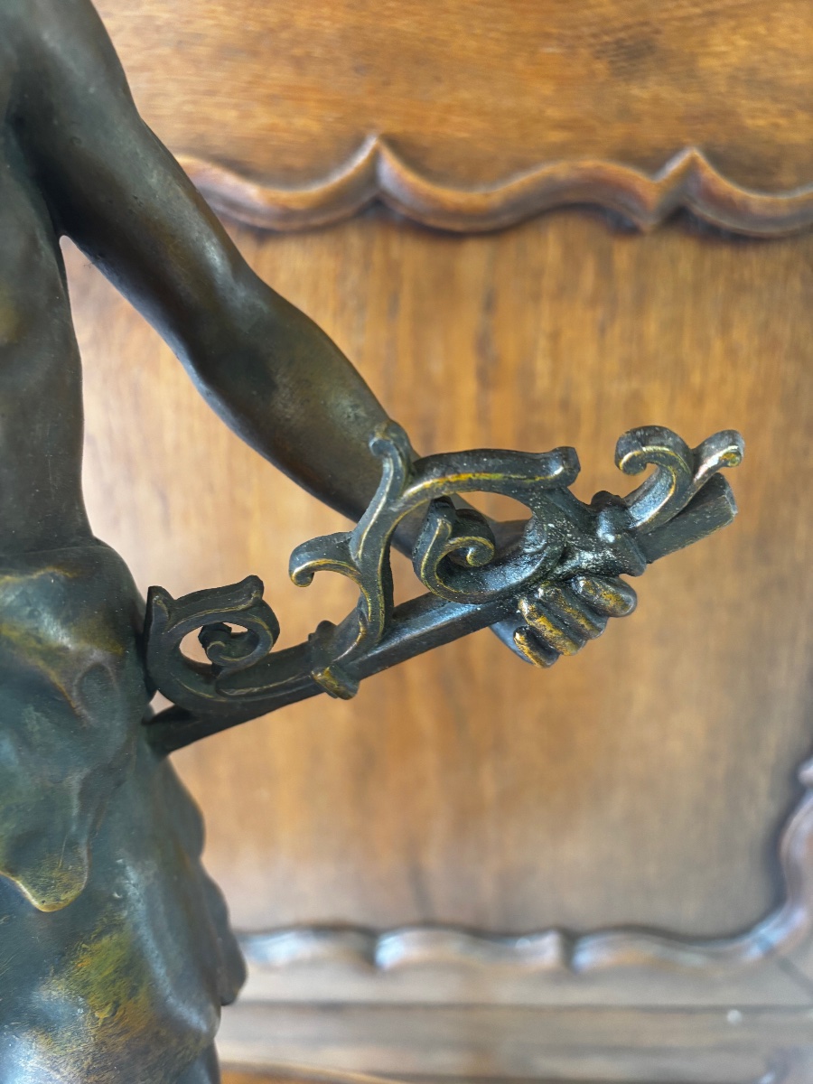 Blacksmith – Sculpture In Regulé Metal Based On A Work By Auguste Moreau, 19th Century-photo-2