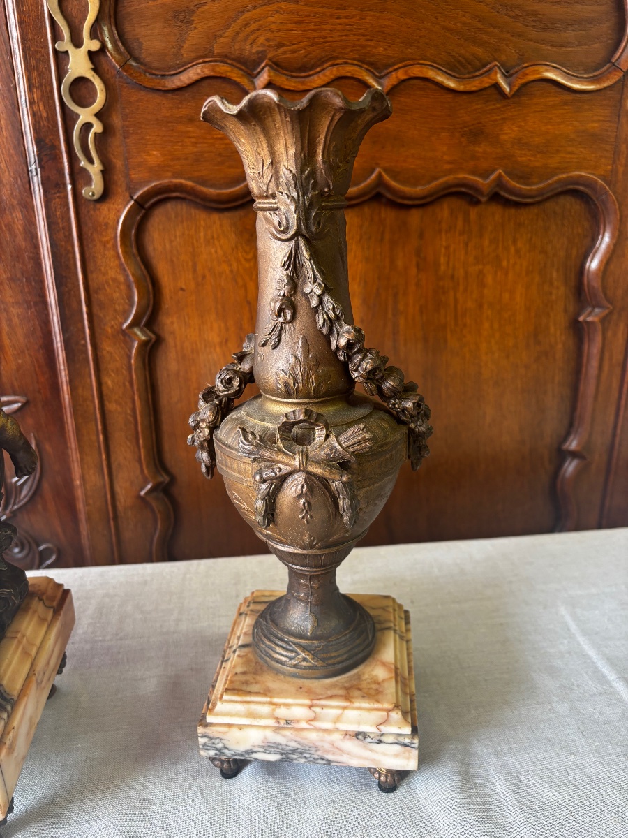 Garniture de cheminée “Harmonie” – L. & F. Moreau, vers 1900-photo-3