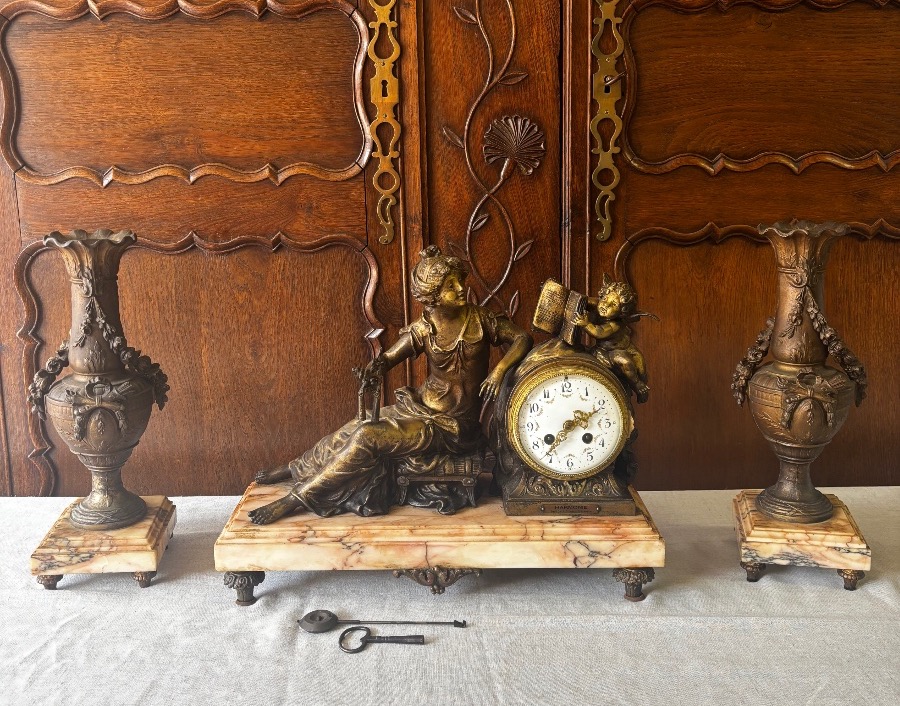 Garniture de cheminée “Harmonie” – L. & F. Moreau, vers 1900