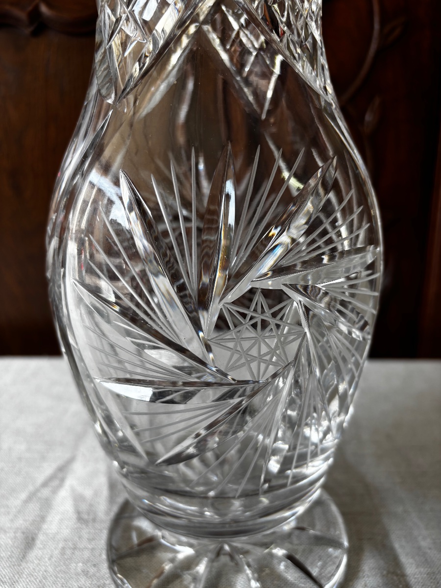 Vase en cristal taillé – Travail français, vers 1950-photo-3