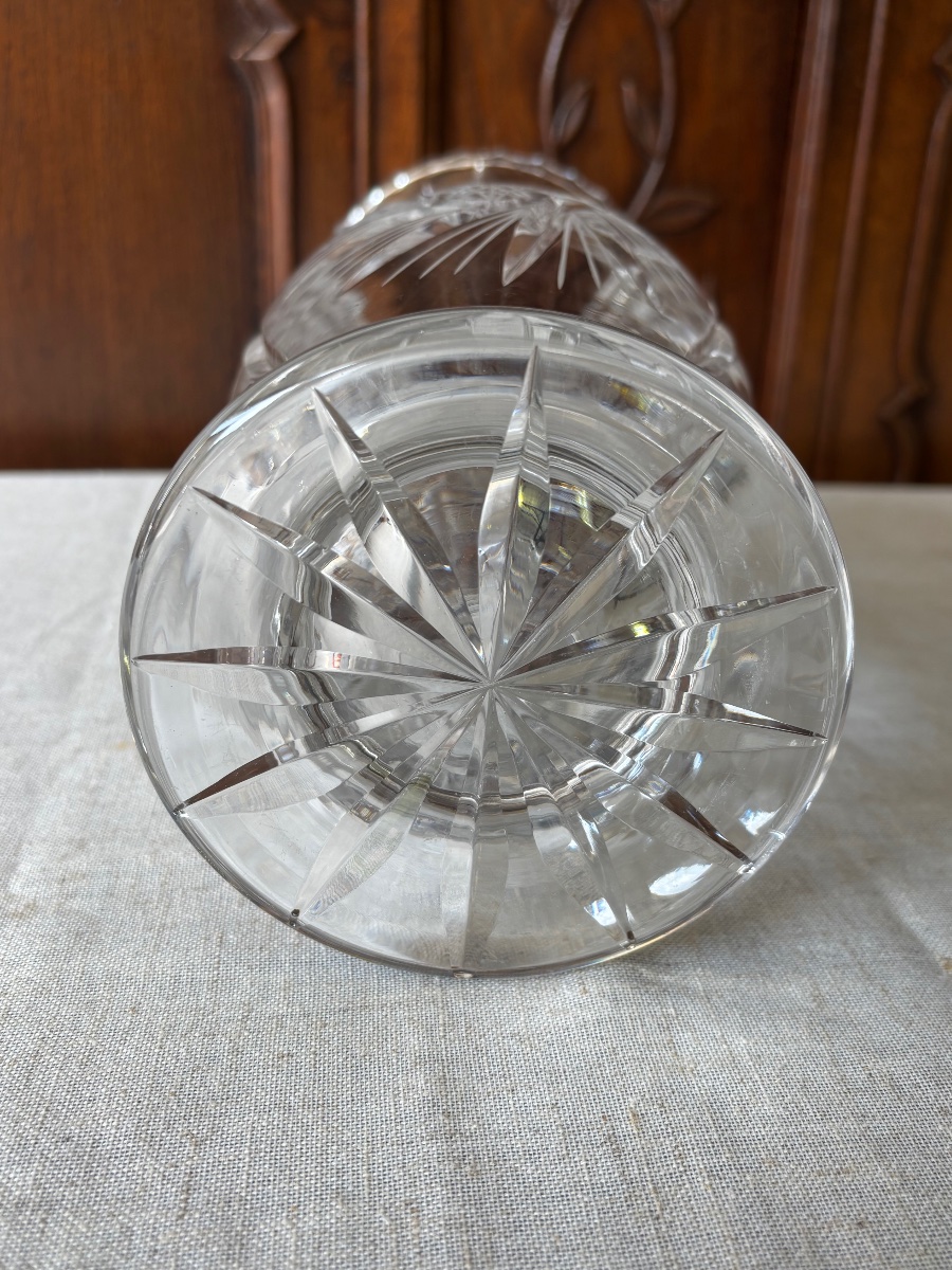 Vase en cristal taillé – Travail français, vers 1950-photo-4