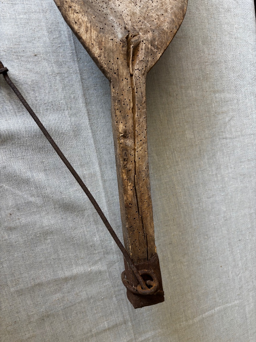 Antique Wooden And Wrought-iron Yoke For Carrying Buckets – Folk Art – 19th Century-photo-5