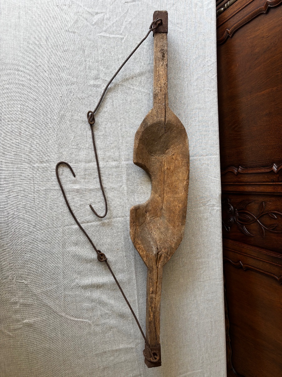 Antique Wooden And Wrought-iron Yoke For Carrying Buckets – Folk Art – 19th Century-photo-7