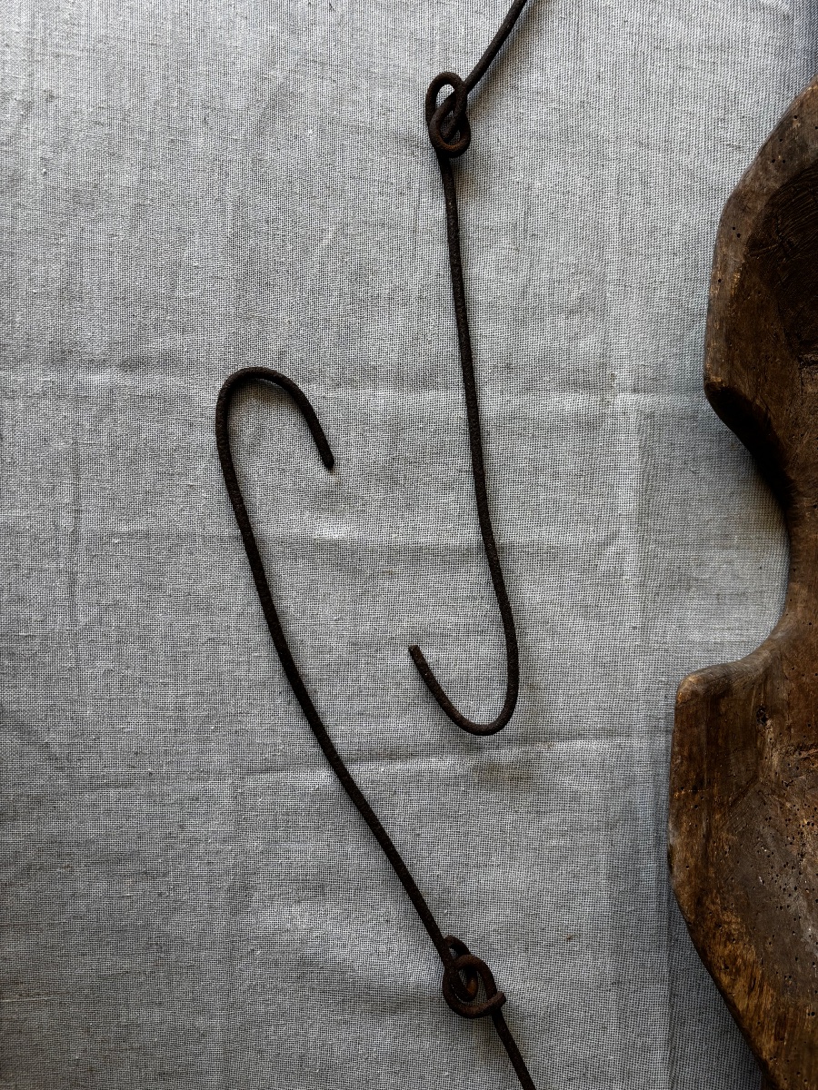 Antique Wooden And Wrought-iron Yoke For Carrying Buckets – Folk Art – 19th Century-photo-8