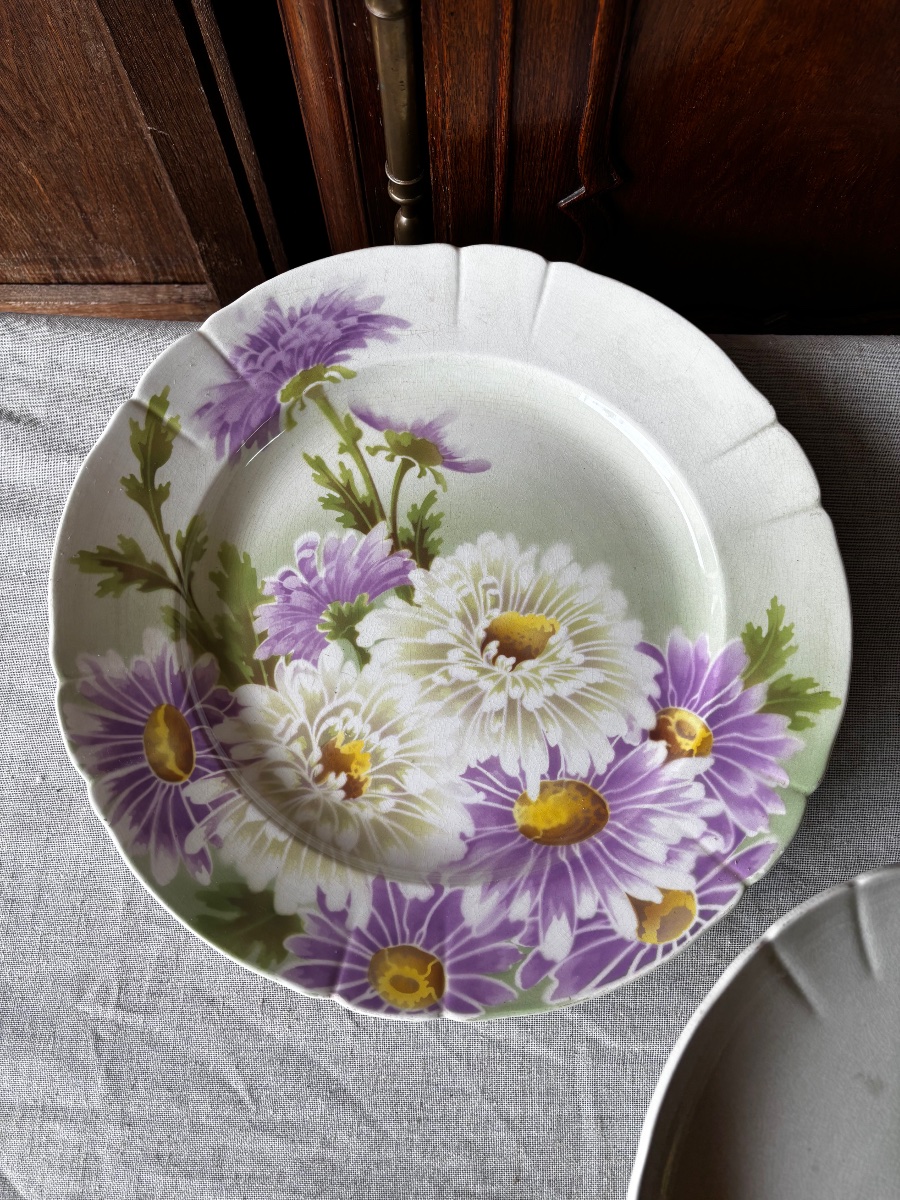 Important K&g Lunéville Earthenware Dinner Service – “les Marguerites” Design – Circa 1910-photo-3