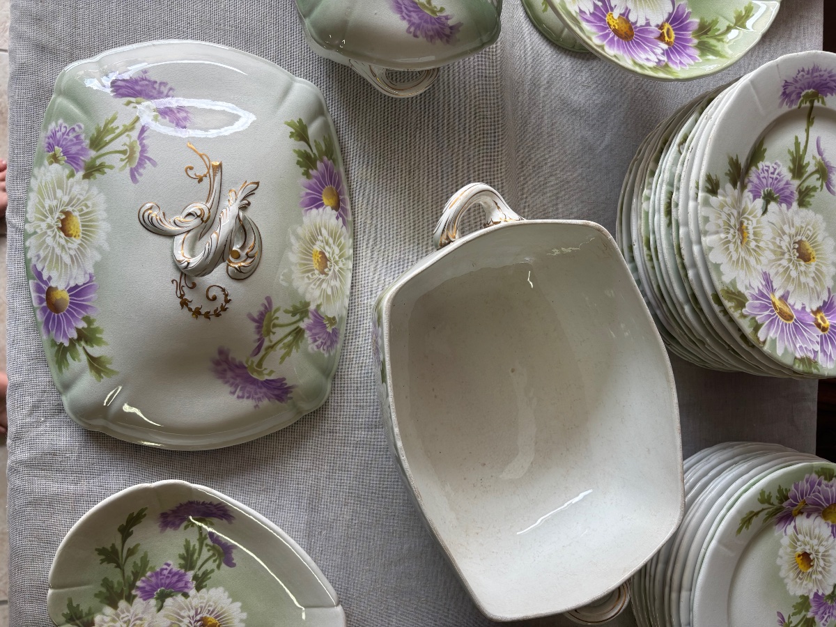 Important K&g Lunéville Earthenware Dinner Service – “les Marguerites” Design – Circa 1910-photo-6