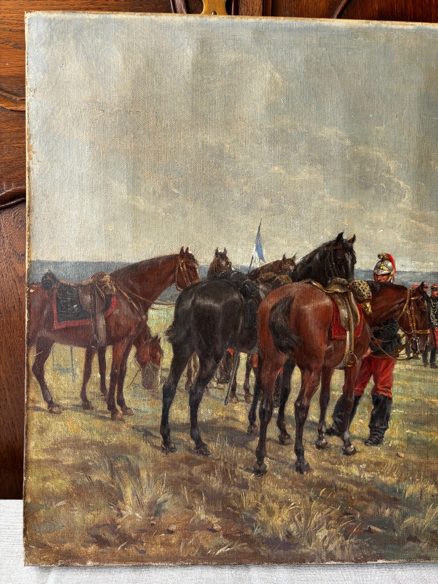  Émile Chepfer (1876-1944) – Préparation à la bataille, huile sur toile. Maréchal LYAUTEY -photo-2
