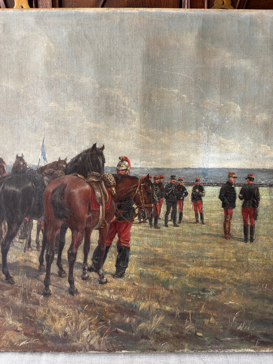  Émile Chepfer (1876-1944) – Préparation à la bataille, huile sur toile. Maréchal LYAUTEY -photo-3