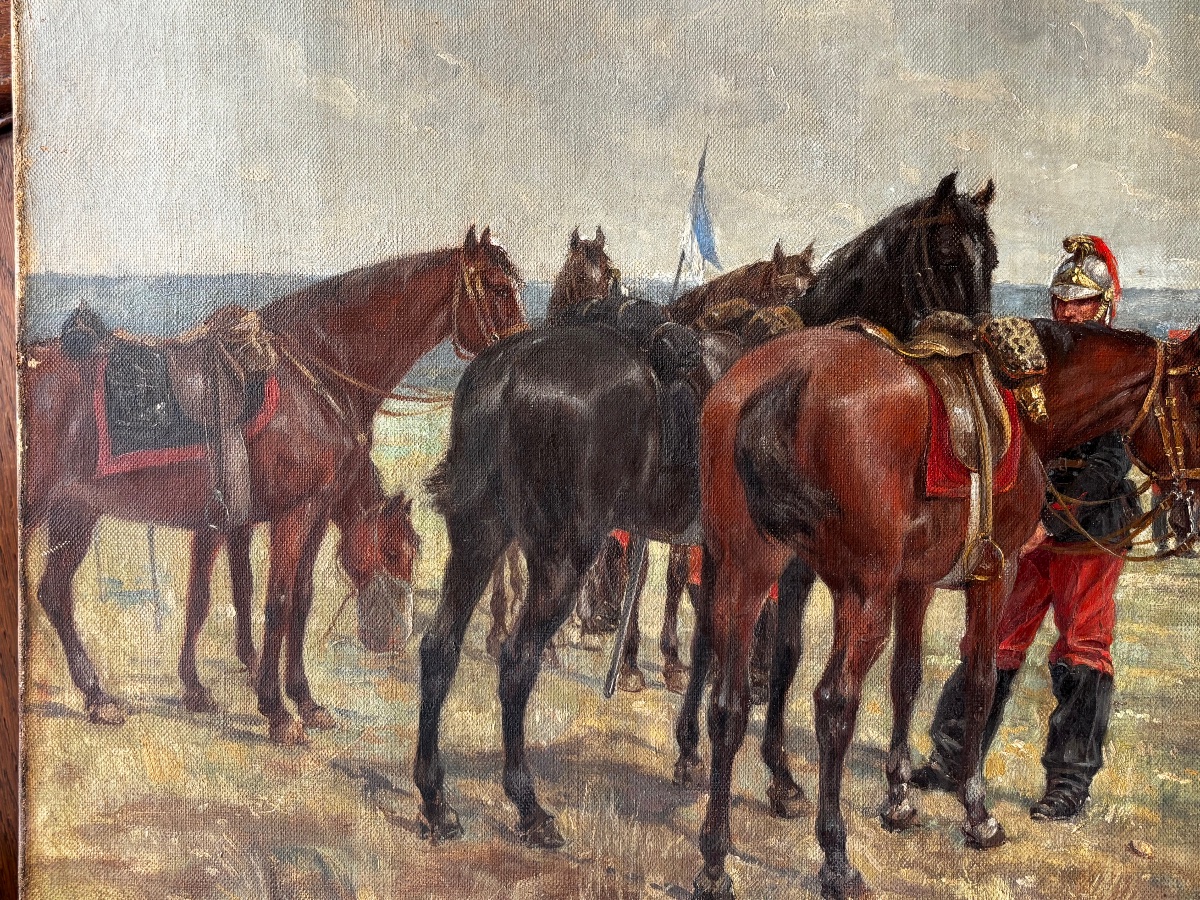  Émile Chepfer (1876-1944) – Préparation à la bataille, huile sur toile. Maréchal LYAUTEY -photo-4