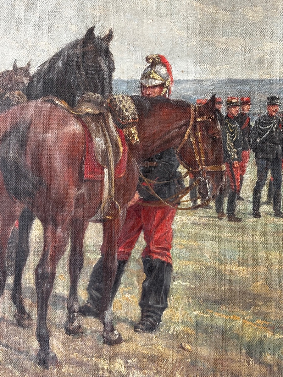  Émile Chepfer (1876-1944) – Préparation à la bataille, huile sur toile. Maréchal LYAUTEY -photo-1