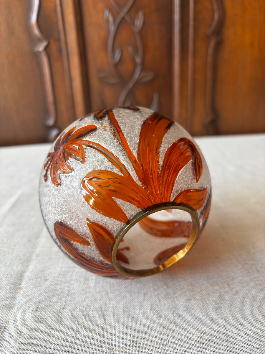 Boule de lampe à pétrole en cristal de Saint-Louis, vers 1900-photo-2