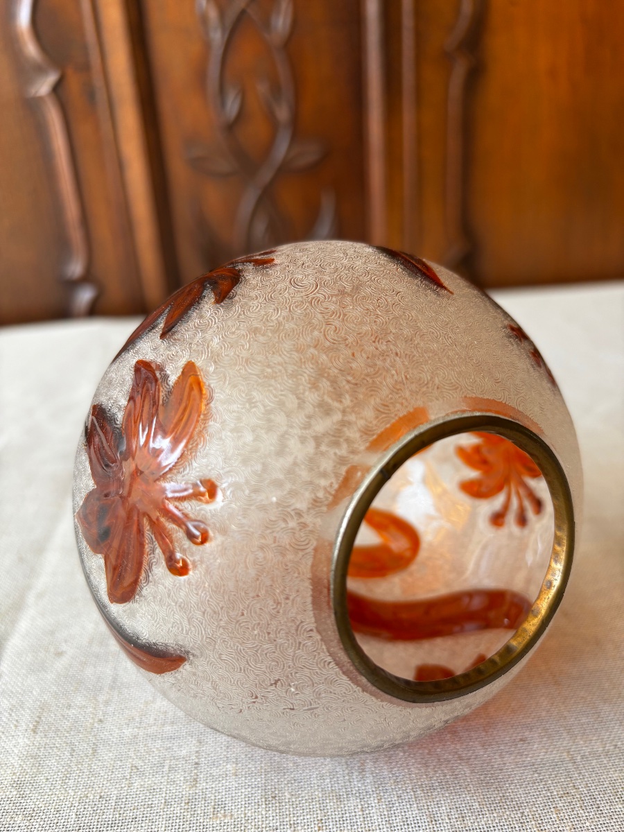 Boule de lampe à pétrole en cristal de Saint-Louis, vers 1900-photo-3