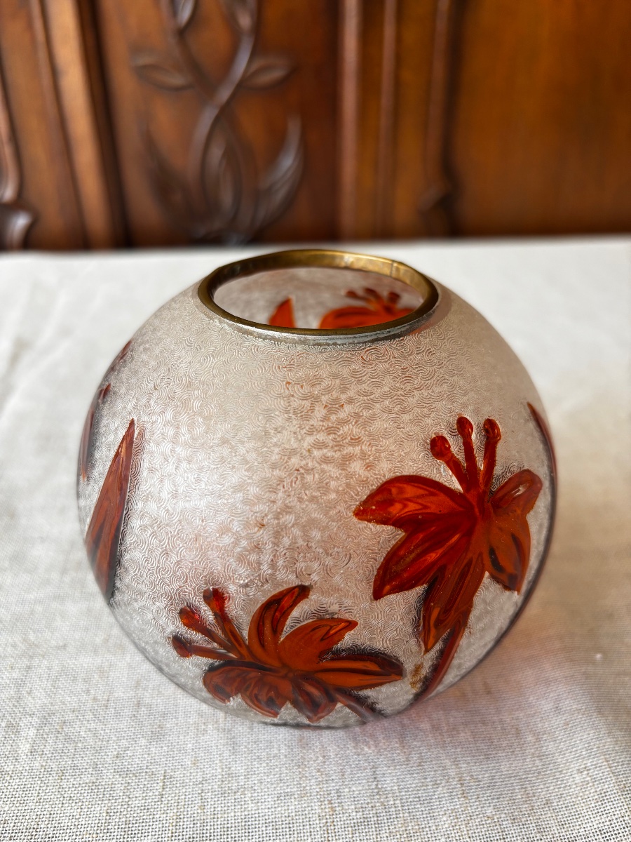 Boule de lampe à pétrole en cristal de Saint-Louis, vers 1900-photo-4