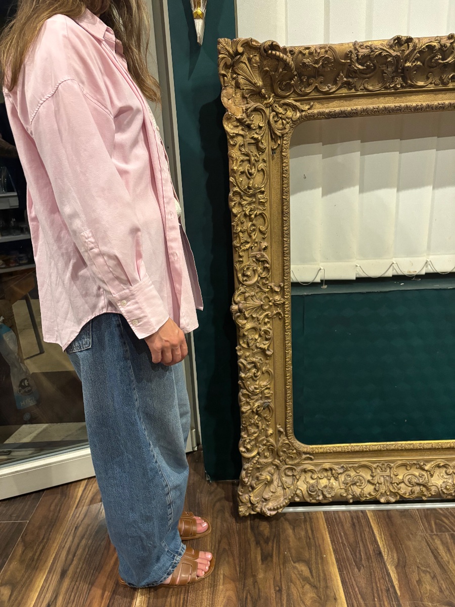 Large 19th-century Gilded Frame – Louis XV Rocaille Style – 166 × 136 Cm-photo-3