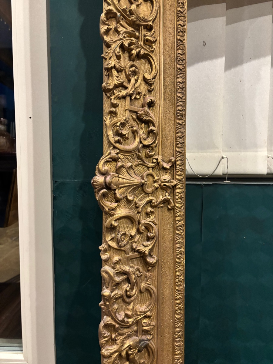 Large 19th-century Gilded Frame – Louis XV Rocaille Style – 166 × 136 Cm-photo-1