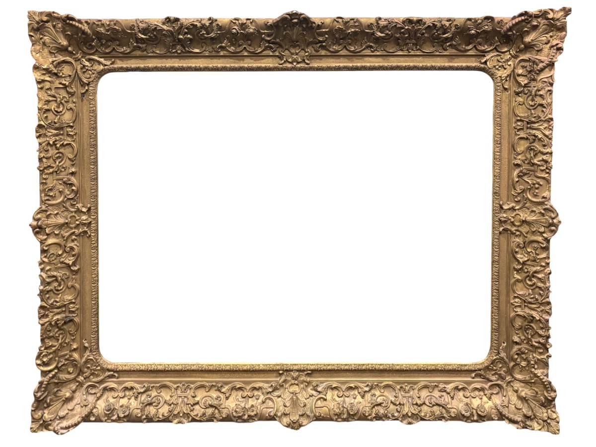Large 19th-century Gilded Frame – Louis XV Rocaille Style – 166 × 136 Cm