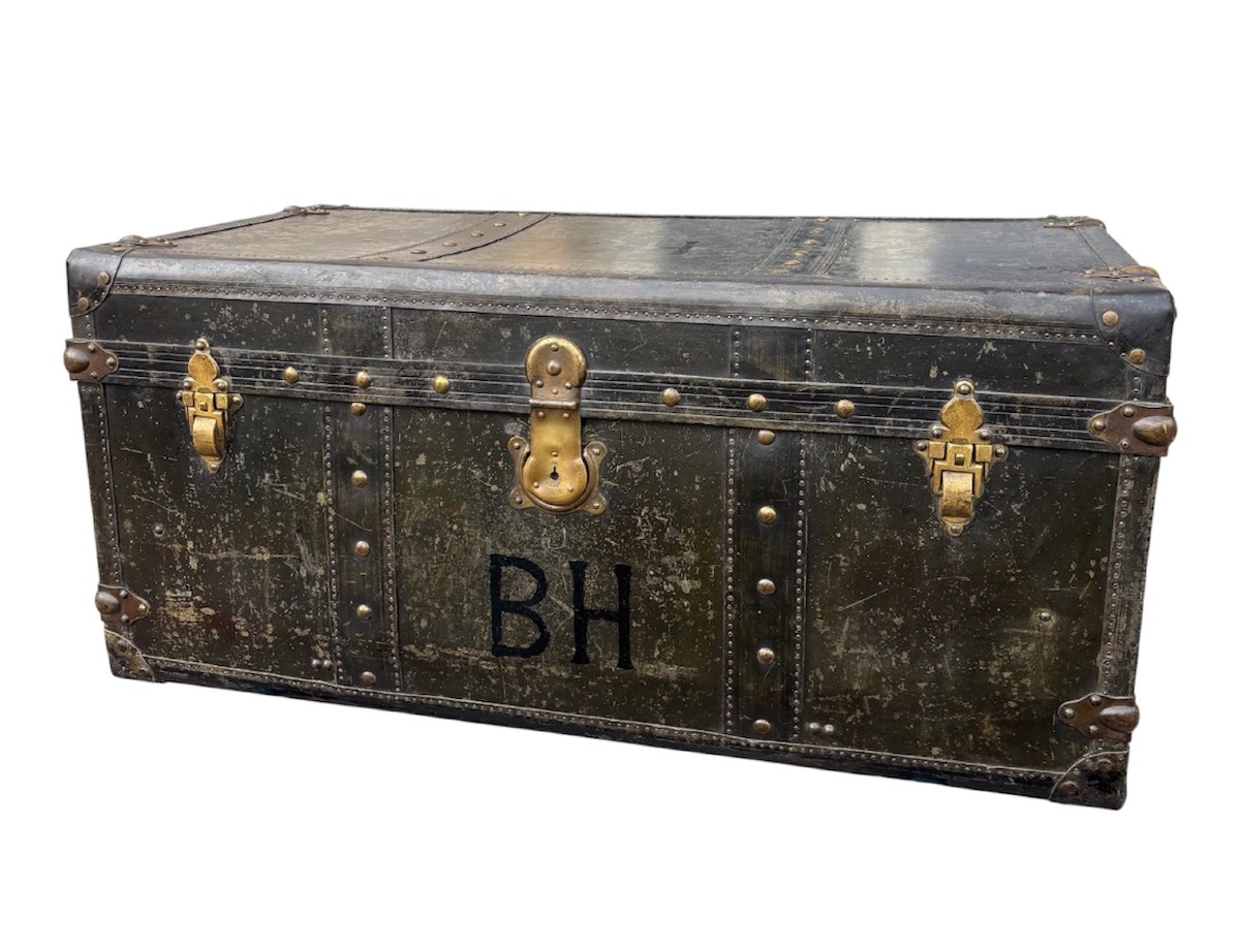 "chemins De Fer De l'Est" Travel Trunk Made Of Coated Canvas – Early 20th Century