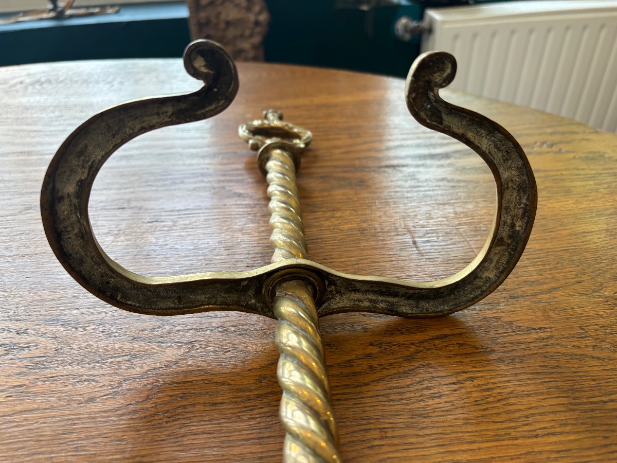 Serviteur de cheminée Napoléon III en bronze et fer – XIXe siècle-photo-6