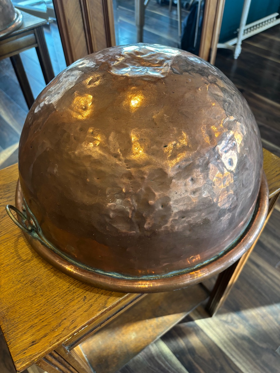 Large Hammered Copper Mixing Bowl / Jam Pot - 19th Century - 3.8 Kg