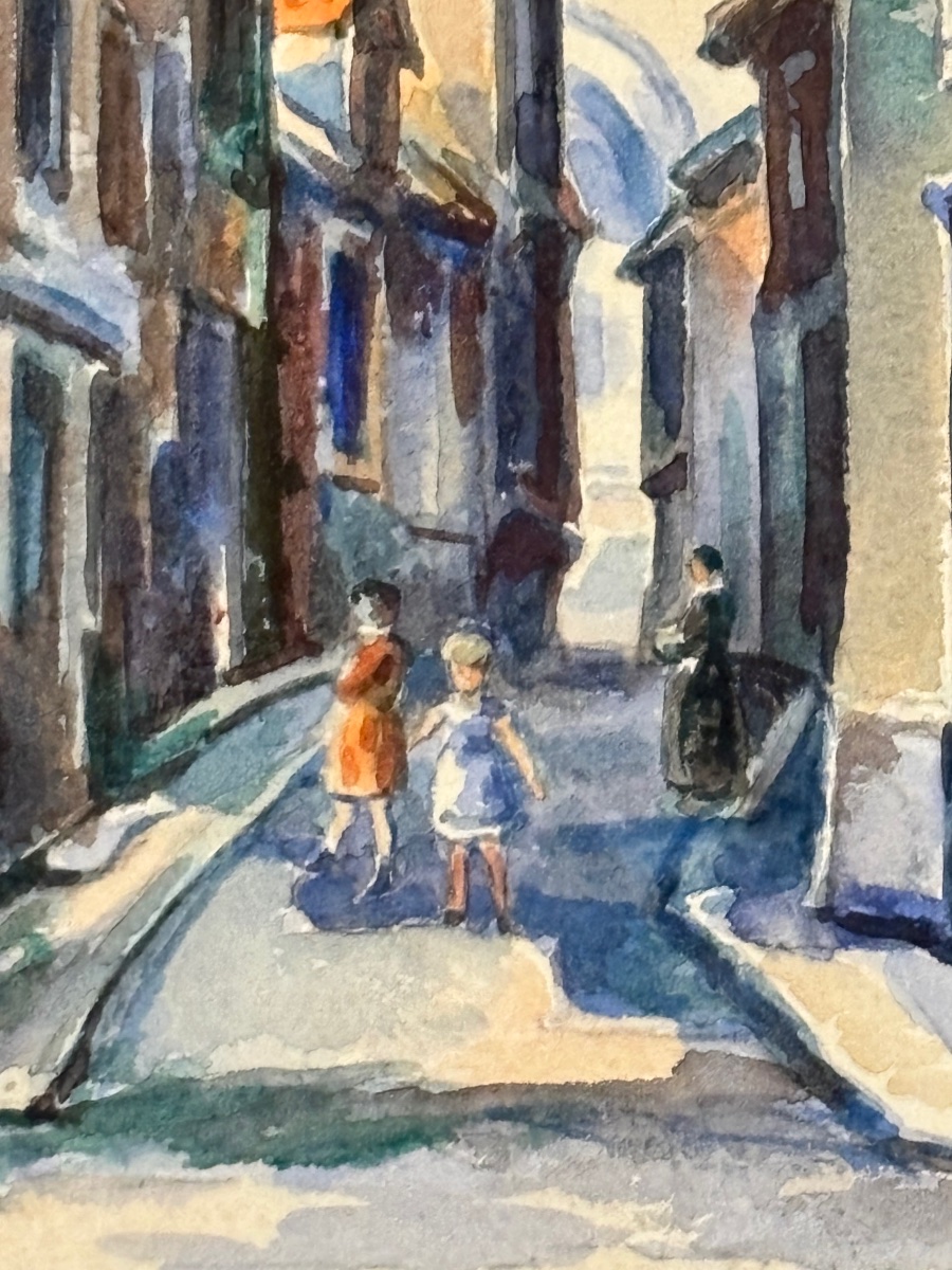 émile Gallois (1882–1965) – View Of Chartres: Rue De La Poissonnerie – Watercolor-photo-4