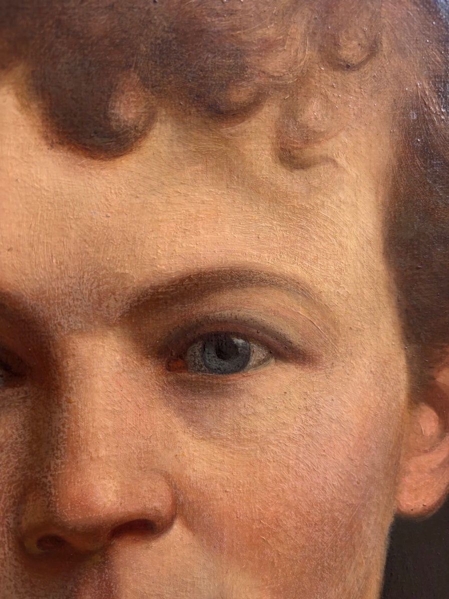 PORTRAIT DE JEUNE FEMME – HUILE SUR TOILE – SIGNÉ C. KLEIN – 1887-photo-4
