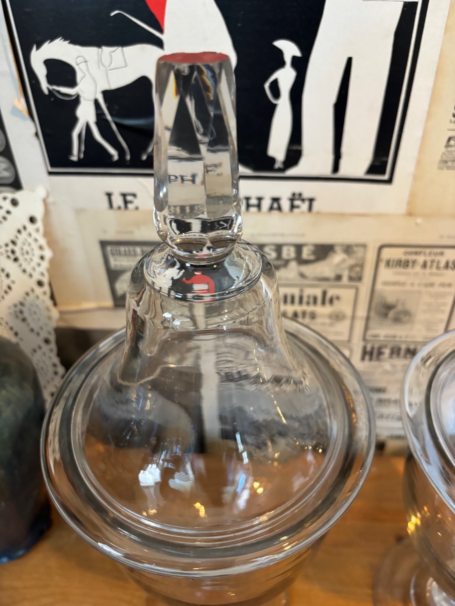 Suite de trois potences d'apothicaire en verre soufflé — Fin XIXᵉ siècle-photo-5