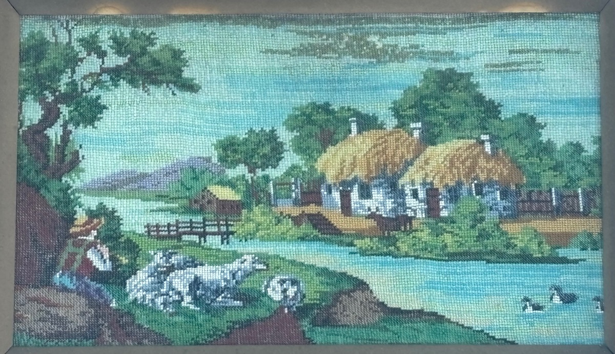 Painting Made Of Polychrome Glass Beads, Depicting A Rural Landscape, Circa 1830–1840-photo-2