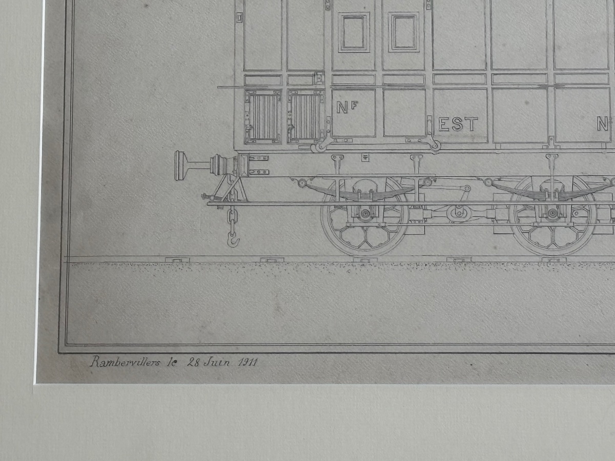 Plan technique industriel original — Wagon à bagages Compagnie de l'Est (1911) Rambervillers-photo-3