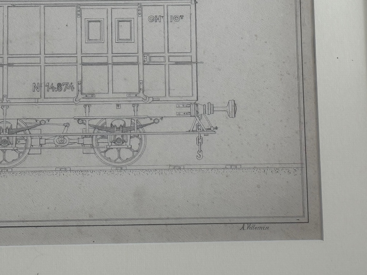 Plan technique industriel original — Wagon à bagages Compagnie de l'Est (1911) Rambervillers-photo-4