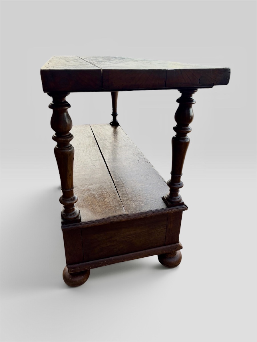 Antique Solid Oak Workbench – Mid-19th Century-photo-3
