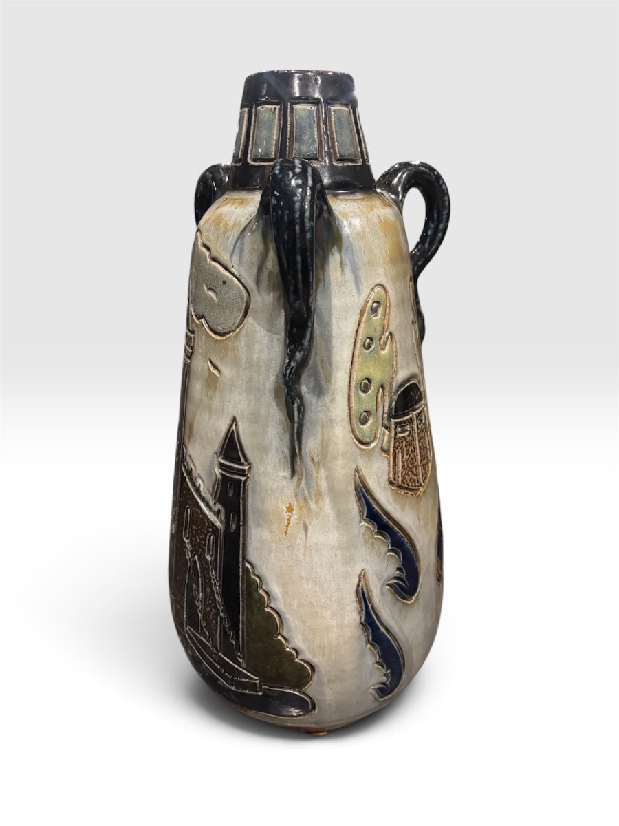 Large Glazed Stoneware Vase - Roger Guérin (belgium)-photo-1
