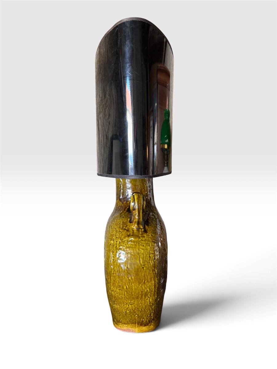 Grande Lampe de Table Céramique Fat Lava (Années 1960-1970)-photo-3