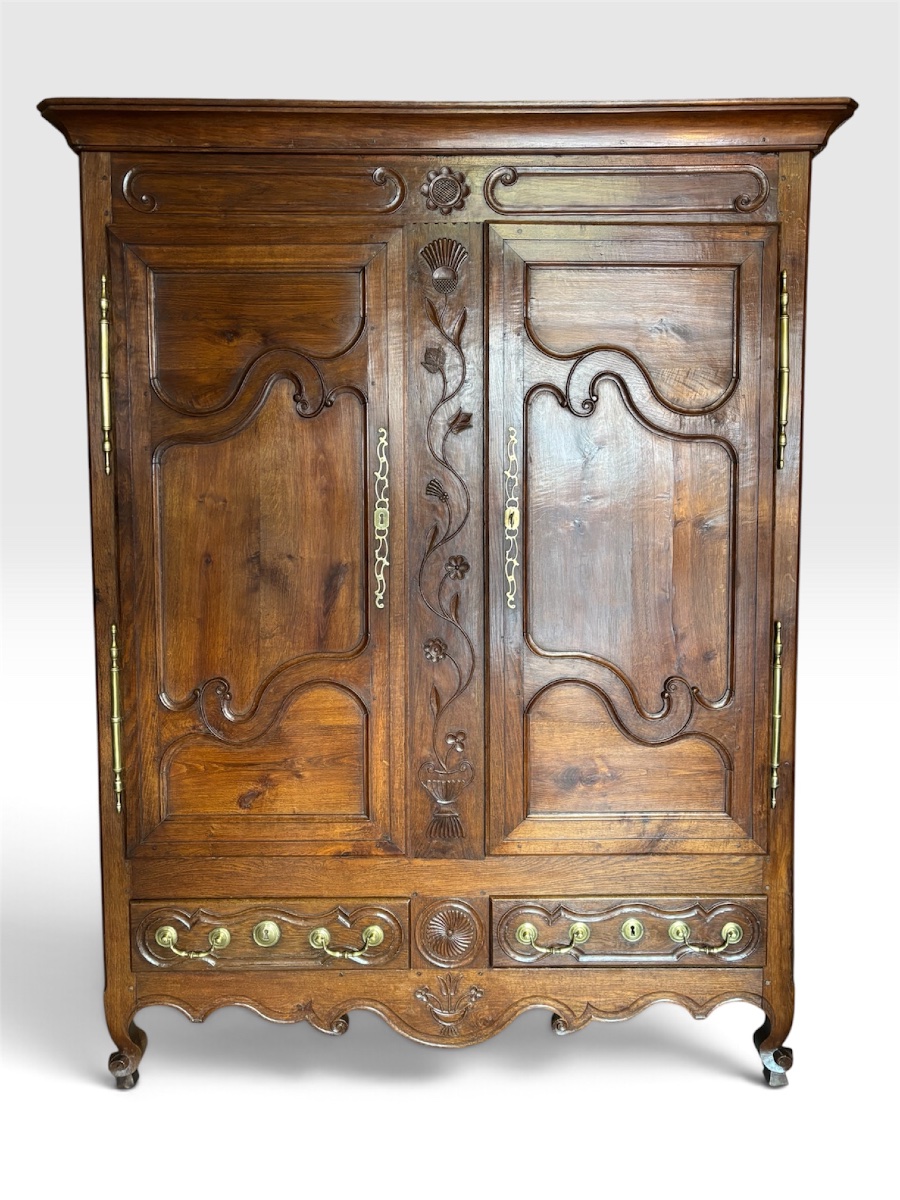 Armoire Lorraine région du Xaintois milieu XIXe en chêne 