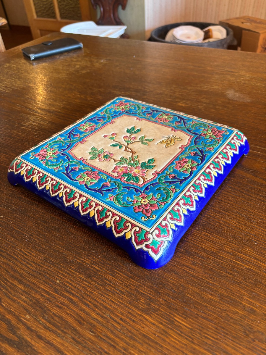 Dessous-de-plat en émaux cloisonnés de Longwy, décor 3936-photo-2
