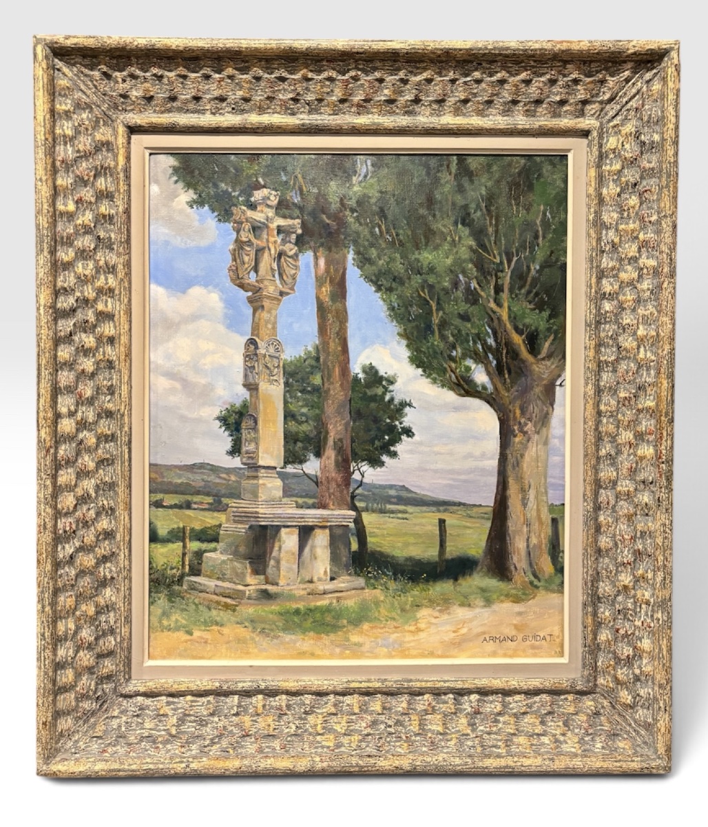 Huile sur toile – Armand Guidat – Calvaire de la colline de Sion, Lorraine