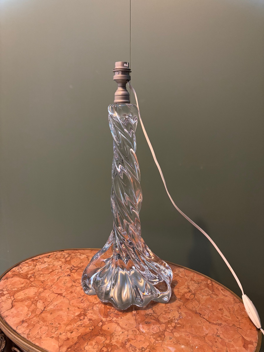 Baccarat Crystal Lamp Base With A Twisted Design, 20th Century-photo-2