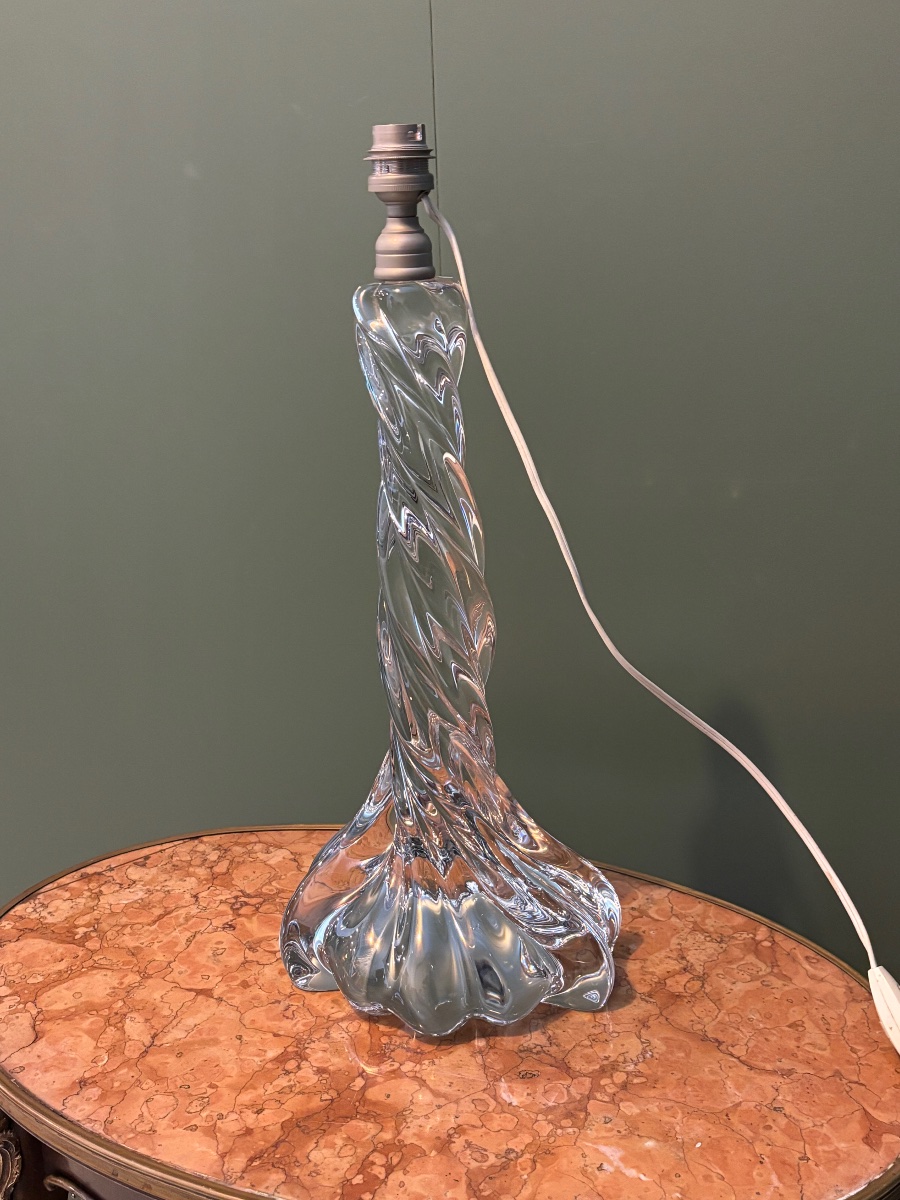 Baccarat Crystal Lamp Base With A Twisted Design, 20th Century-photo-3