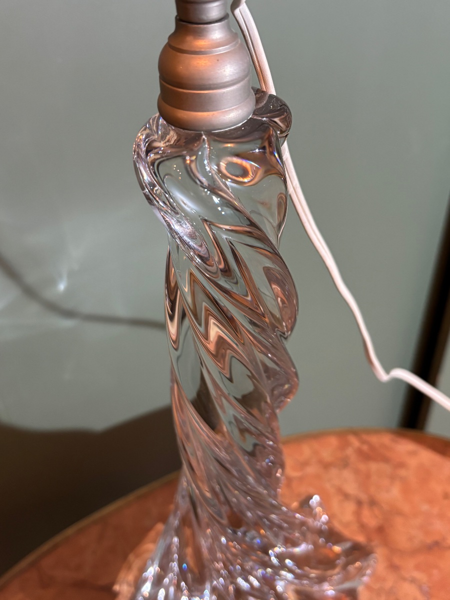 Baccarat Crystal Lamp Base With A Twisted Design, 20th Century-photo-1