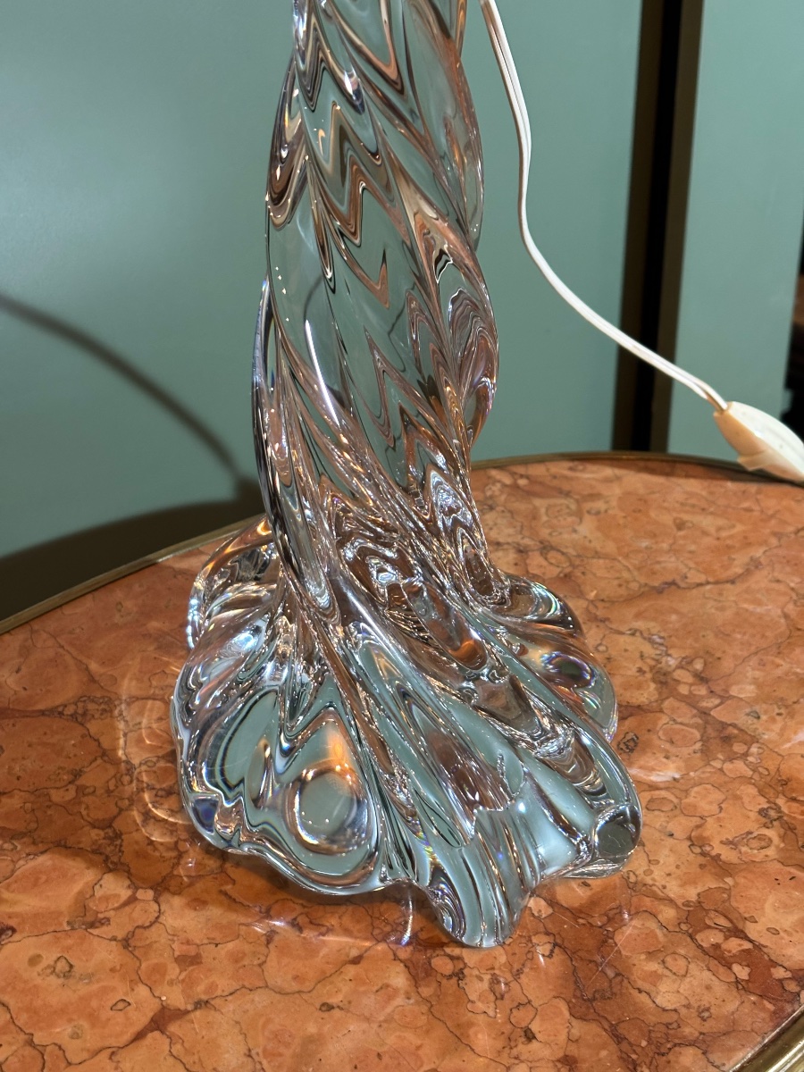 Baccarat Crystal Lamp Base With A Twisted Design, 20th Century-photo-2
