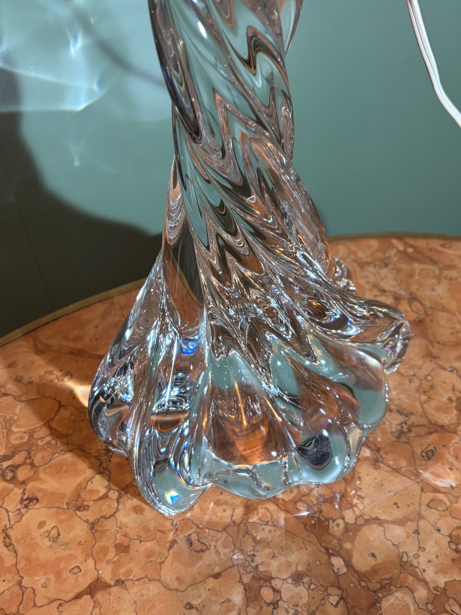 Baccarat Crystal Lamp Base With A Twisted Design, 20th Century-photo-5