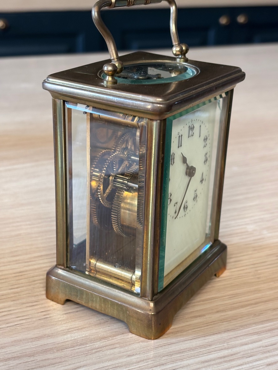 Pendule d’officier en laiton vers 1850-photo-1