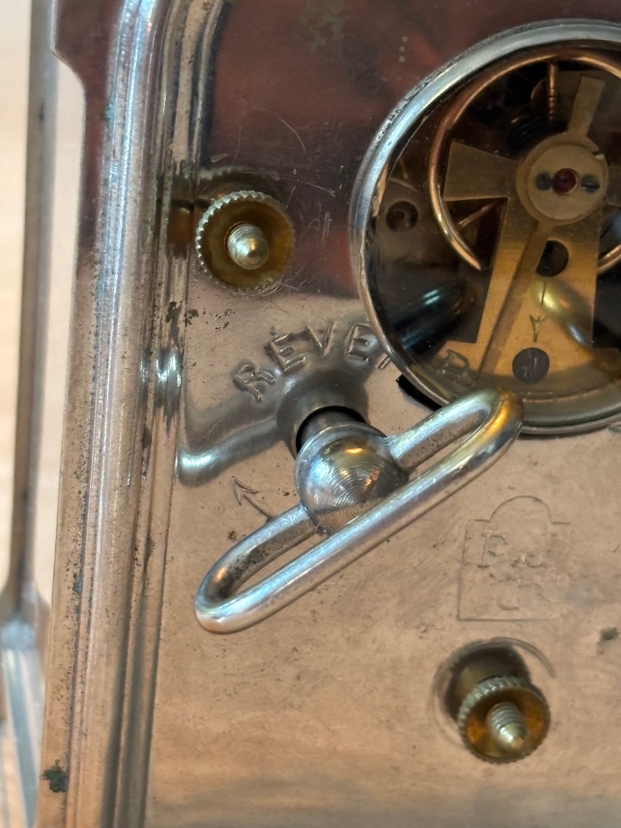 **travel Clock / Brass Officer's Clock – Late 19th Century**-photo-4