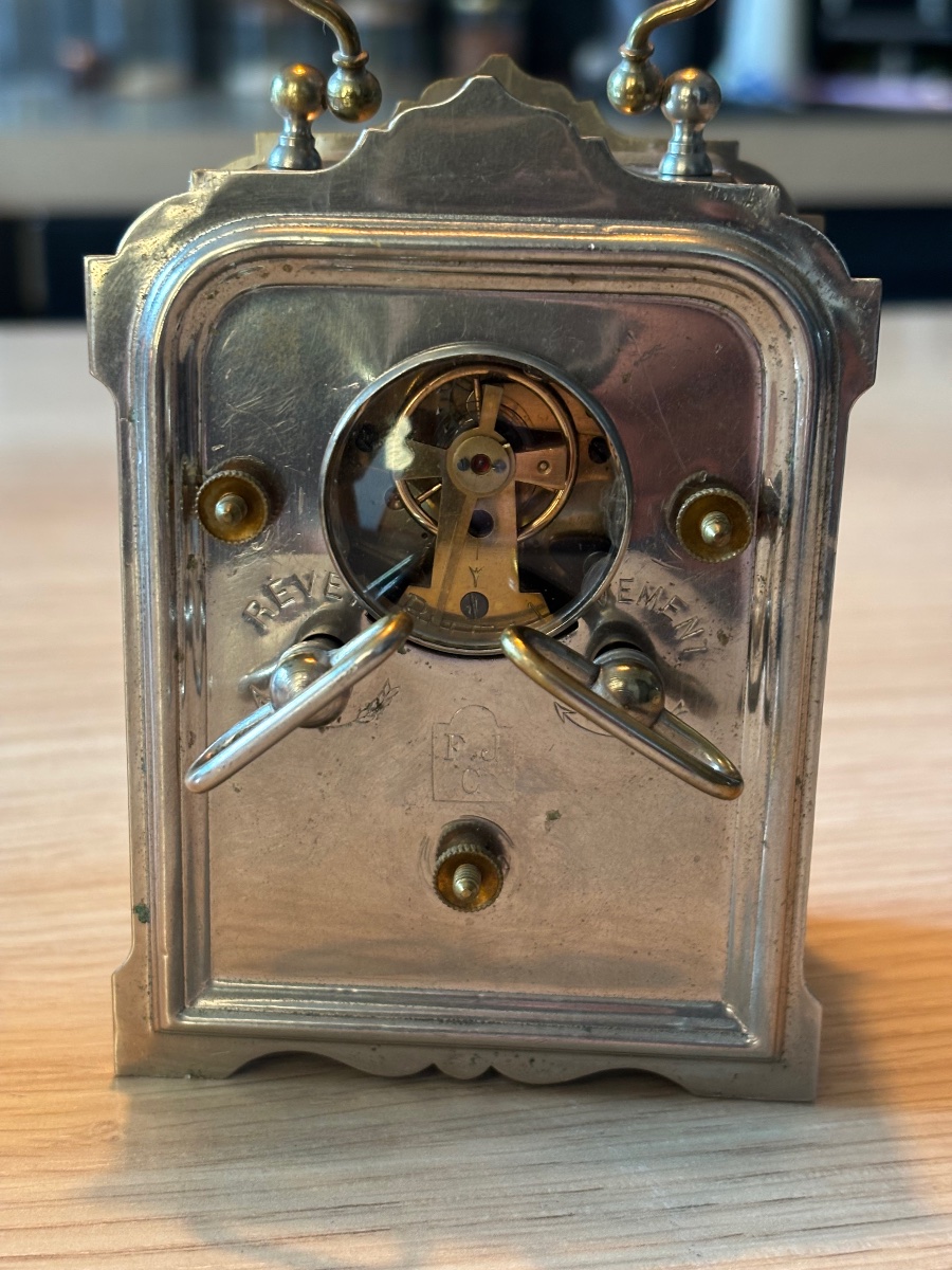 **travel Clock / Brass Officer's Clock – Late 19th Century**-photo-6
