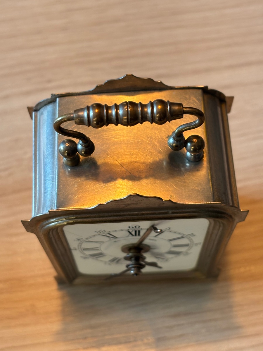 **travel Clock / Brass Officer's Clock – Late 19th Century**-photo-8
