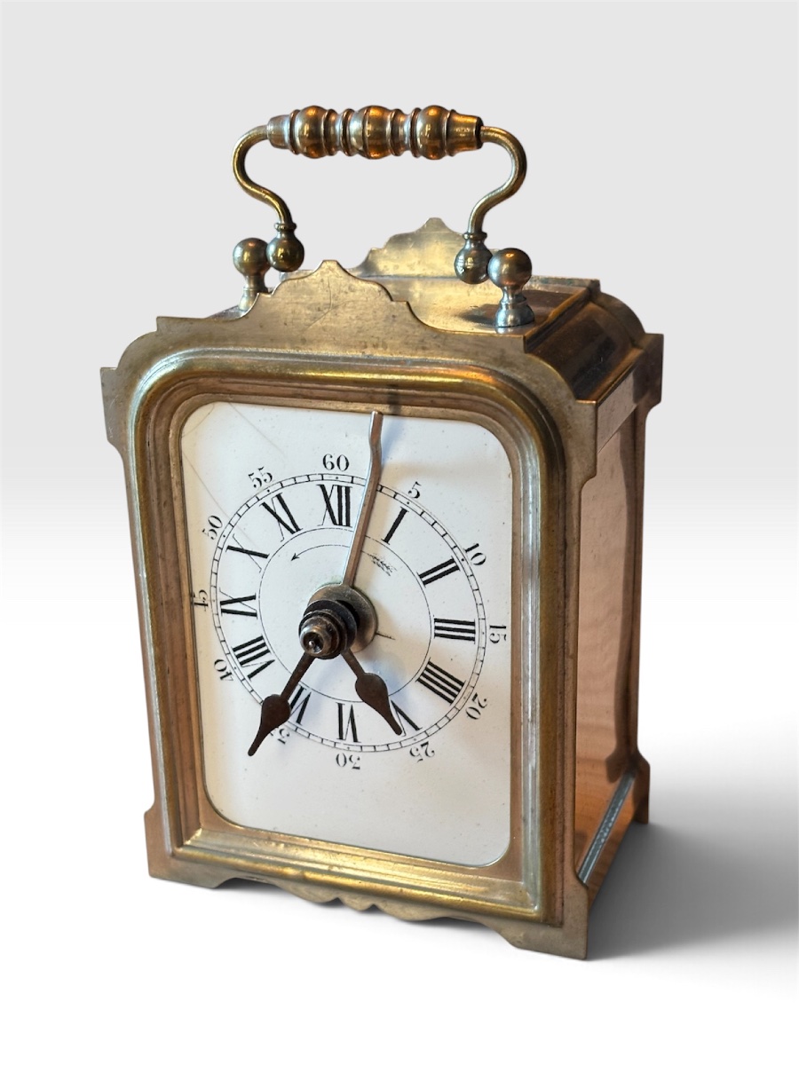 **travel Clock / Brass Officer's Clock – Late 19th Century**