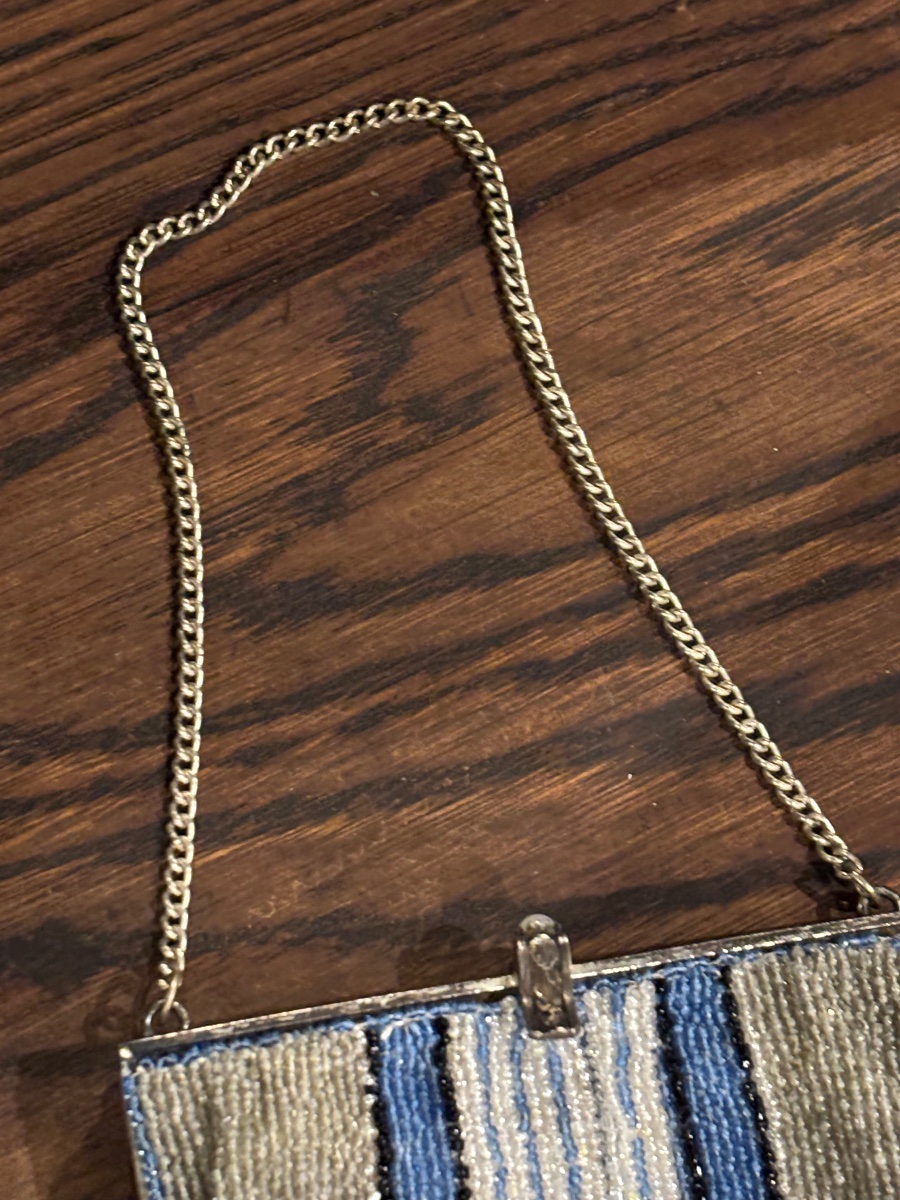 Antique Beaded Purse With Floral Decoration, Circa 1920-photo-5